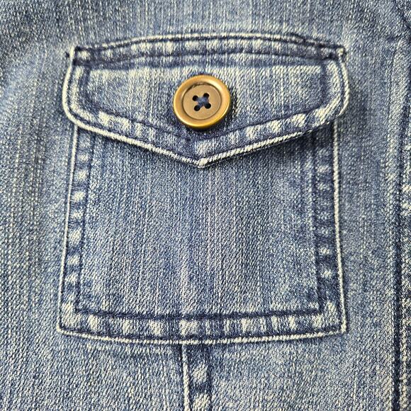 Jones New York Women's Denim Jacket Jean Barn Chore Whiskering Stretch size XL - Picture 12 of 16